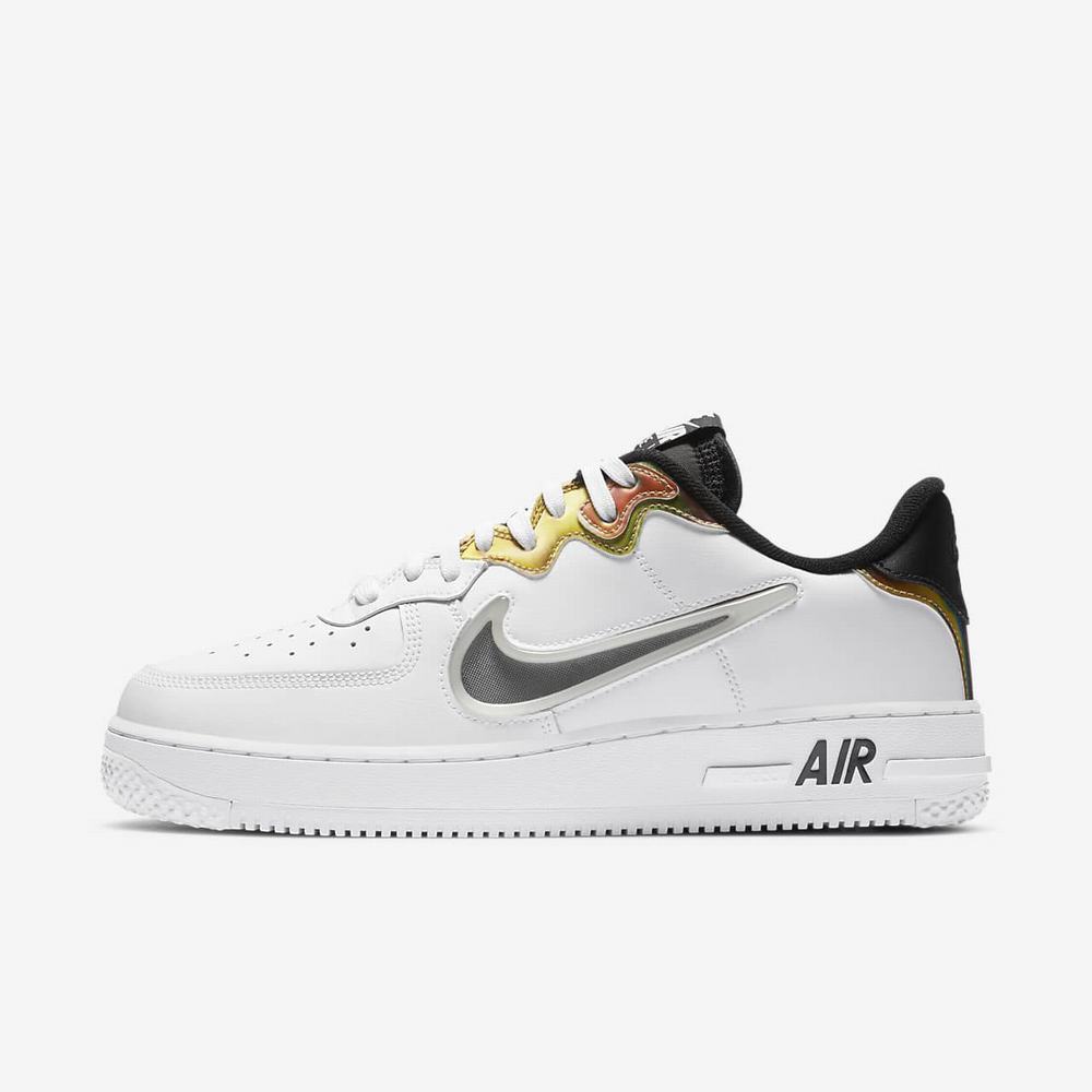 Sneakers Nike Air Force 1 React LV8 Blanche 9723-406 White/Black/Multi-Color/Glow Homme | QJM-06759622